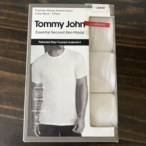 3-Pack Tommy John Essential Second Skin Modal Stay‎ Tucked Undershirt Large NIB